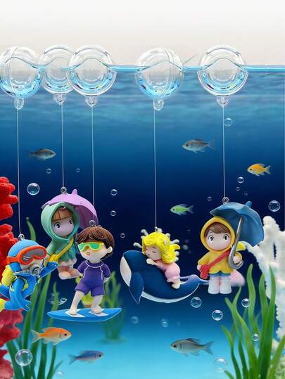 水族馆装饰品 漂浮卡通人物 适用于鱼缸装饰