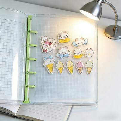 (1 Random Piece) Cute Kitty Theme DIY Decorative Stickers - A Series Of Adorable Kittens And Delicious Food Patterns, Using Soft Pastel Tones, Perfect For Decorating Diaries, Scrapbooks, Handicrafts, Stationery, Valentine's Day Gifts, And New Year Decorations.