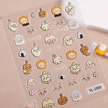 1 Set/1 Sheet Japanese Cartoon Anime Character Nail Stickers 5D Relief Cute Cartoon Nail Stickers Accessories YL Style, Cute And Good-Looking, A Gift For Friends, Creating A Sense Of Surprise, Good-Looking And Affordable, New Year's Gift, Valentine's Day Gift, Easter Gift(Stochastic Style) - Multicolor - View 3
