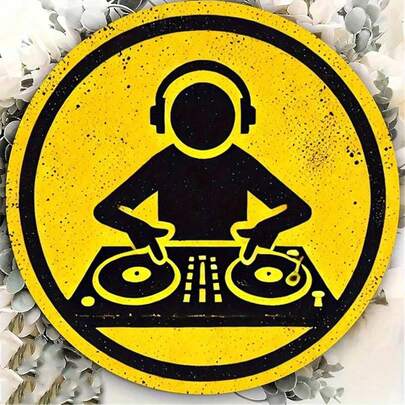 1 件复古圆形木质墙饰牌，适用于家居、房间、餐厅、酒吧、咖啡馆、车库装饰