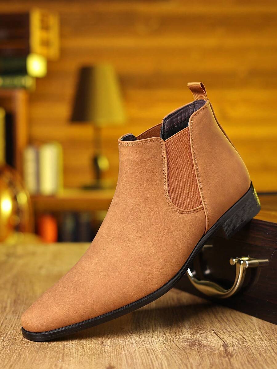 Men's Retro Chelsea Boots, Matte Finish British Style Short Boots, Fashionable Versatile Casual Boots