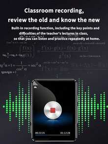 Lecteur MP3 Maxto, prend en charge une carte mémoire 64 Go/Mini baladeur MP3 portable MP4/Enregistreur/Radio FM/Écran couleur 1,8"/Lecteur de livres électroniques, convient aux étudiants et aux sportifs