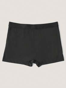 Men's Black Letter Print Briefs, Elastic Comfortable Everyday Underwear - Black - View 3