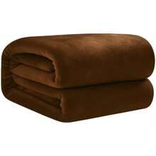 Bluelander Matrimonial, Franela de Calidad, Frazada Cómoda y Calientita Tejido Suave y Cálido, Manta de 100% Poliéster Ultrasuave, Calidad Premium (1, Café, Matrimonial)(default) - Multicolor - Ver 2
