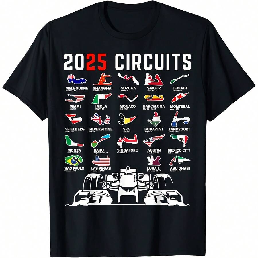 2025 Racing T-Shirt - Black - View 1
