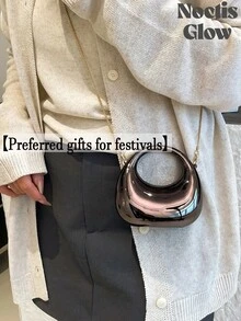 Women's Fashionable Exquisite Mini Handbag, New Multifunctional Acrylic Dining Bag, High-End Crossbody Bag With Shiny Transparent Body, Suitable For Wedding Prom Cocktail Party Date Night, Detachable Chain Strap For Handheld/Shoulder Use, Anti-Scratch Waterproof Durable, Compact Size Fits Essential Items, Enhances Outfit Elegance - 彩色 - 查看 10