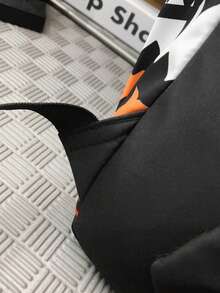 Casual Large Capacity Backpack, Fashion Graffiti Nylon Messenger Bag, School Student Shoulder Bag, Travel Bag, Suitable For Halloween