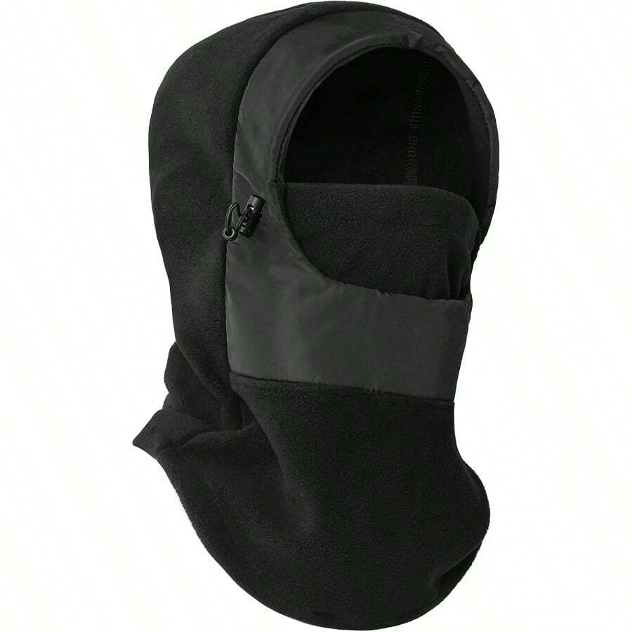 Máscara de esquí para hombres y mujeres máscara facial para deportes de invierno al aire libre cubierta facial para equipo de clima frío extremo - Mscaradeesqudeforropolarnegro - Ver 1