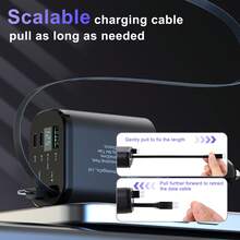 JcBlaon 66W 可伸缩车载充电器，兼容 ，双 USB-C 接口，5 合 1 快速充电，兼容 16/15/14/13/12/11 - C+C - 查看 10