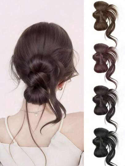 Y2K Women's High-Temperature Fiber Bun Hairstyle - Firm Non-Slip Hair Scrunchie, Suitable For All Light Beige Tones, Multifunctional, Suitable For Casual And Formal Occasions, Winter Hair Accessory Fashion Claw Clip, Elegant Hair Clip, Casual Hair Claw, Hair Clip Fashion Hair Clutch Elegant Hair Jaw Clip