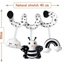 XLiKaa Cute Animal Stroller Hanging Toys, Baby Gift - Black and White - View 3