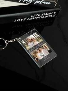 Custom Engagement Photo Keychain, Picture Keychain, Personalized Keychain, Engagement Gifts, Christmas Gifts, Acrylic Keychain For Lovers - Silver - View 3