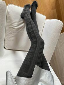 160g Women's Autumn/Winter Tights, Textured Knit , Cozy - Multicolor - View 13