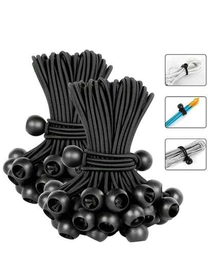 10 st utomhuscamping tak tält fast förvaring elastiskt rep plastboll elastiskt rep bindande elastiskt bollrep