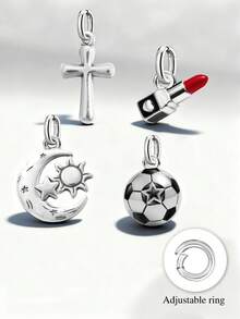 1件简约独特心形口红吊坠DIY饰品，精致饰品，男女皆宜 - 集合 - 查看 1