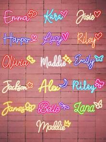 Custom Christmas LED Neon Lights Sign -Personalized Neon Name Sign Girls Gifts Christmas Decorations Home Kids Bedroom Decor Neon With Love Patterns ,Customised Neon Light Sign Suitable For Halloween Decorations ,Birthdays ,Christmas Gift Light Up Sign.,Birthday Gift,New Year Glamour - Style 1 - View 7