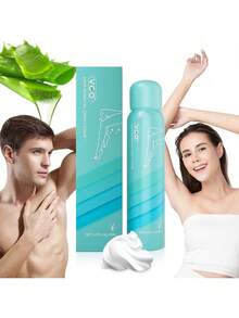 Espuma en aerosol depilatoria VGO, contiene extracto de aloe vera, ingredientes naturales, depilación indolora del vello púbico para mujeres y hombres, crema depilatoria, 150ml - Verde - Ver 10