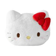 Miniso 三丽鸥草莓季Hello Kitty头像抱枕：柔软短绒材质，家居沙发卧室腰部支撑装饰靠垫（1个） - 白色 - 查看 4
