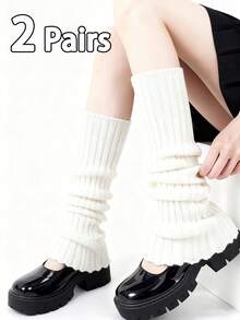 40cm 1/2pairs Lolita Leg Warmers Women Long Socks Wool Knitted Foot Cover Arm Warmer Y2K Autumn Winter Socks Boot Cuffs Stockings - Leg Warmers - View 15