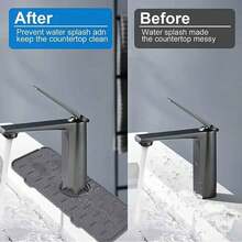 1pc Silicone Sink Faucet Mat, Kitchen Sink Splash Guard, Faucet Water Splash Pad, Suitable For Kitchen & Bathroom Sink Splash Protection