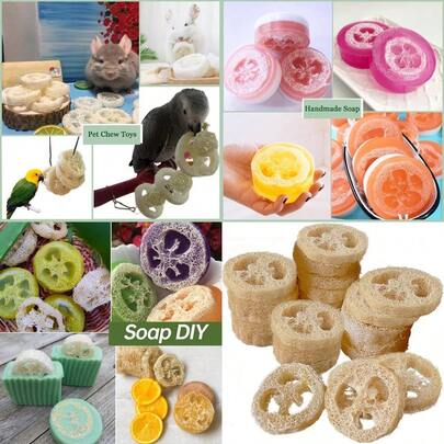 Natural Loofah Sponge For Soap Making 20 Pack Organic Loofahs Slices Cuts Set Loofa Exfoliating Body Scrubber Shower Sponge Luffas For Women And Men