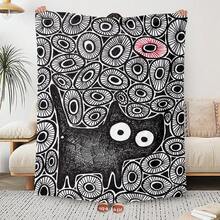 1pc Colorable Geometric Cat Graffiti Blanket - Long Plush All-Season Sofa Bedspread With Free Coloring For & S, Soft Warm Bedding Gift, Cozy For Rooms (Blanket Only - No Markers Included) Four Seasons Universal Multifunctional Blanket/Perfect Gift, Aesthetic Design And 2D Printing Technology Is An Ideal Companion For Sofa Napping, Traveling Camping, Home Decoration And Office Embellishment.A Thoughtful Gift For Thanksgiving, Christmas, Valentine's Day, Father's Day, Mother's Day And Other Festivals Special Moments Such As Birthdays, Weddings, Anniversaries And More.Exclusive Gifts For Family Members, Partners, Parents, Ren, Grandparents Or Dear Friends.They Are Perfect For Beds, Living Rooms, Offices, Beaches,Newly Expanded Themed Collections To Meet A Variety Of Styles And Scenar. - Nhiều màu 6 - Xem 1