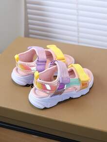 1 Pair Girls' Summer New Beach Sandals, Casual Everyday Wear Soft Bottom Flat Fashion Sandals For Toddlers & Little Kids - Pink - View 6