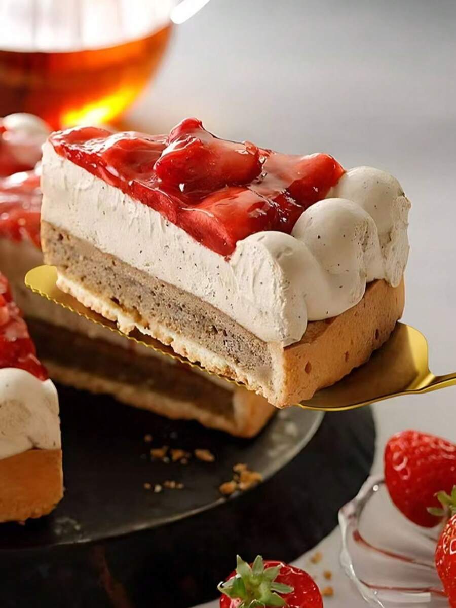 1件装不锈钢蛋糕刮刀，带锯齿边缘，适用于蛋糕抹面，烘焙工具，厨房用具 - 彩色 - 查看 1