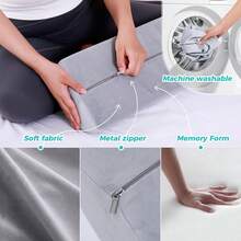 Cuscino a mezzaluna multifunzione, in memory foam con supporto regolabile per gambe, ginocchia e parte inferiore della schiena, cuscino versatile per dormire su schiena e lato, favorisce la circolazione e allevia la stanchezza da prolungata posizione in piedi o seduta, perfetto per lettura sul divano, relax a letto, pausa in ufficio, compagno di viaggio, ideale per lavoratori d'ufficio, amanti dei viaggi, casalinghi, ottimo regalo per Natale, San Valentino, compleanno. - Multicolore - Visualizzare 4