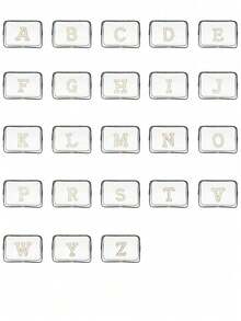 Bolsa de almacenamiento portátil de PVC transparente con toalla bordada con perlas blancas con letras de la A a la Z, organizador de maquillaje de gran capacidad, impermeable, con cremallera, bolsa de maquillaje, bolsa de cosméticos, organizador de vacaciones, bolsa de belleza, bolsa de tocador, regalo para dama de honor, recuerdo, regalo de cumpleaños para familiares y amigos, Día de San Valentín, temporada de bodas, Ramadán