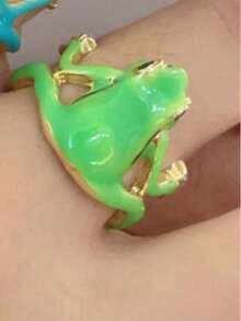 1pc Unique Frog Shaped Adjustable Ring, Suitable For Women's Daily Wear - Frog - View 5