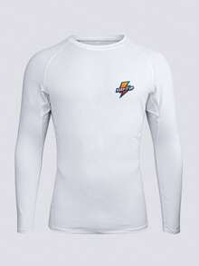 Men's Moisture Wicking Quick Dry Long Sleeve Athletic Workout T-Shirts, Breathable Stretchy Fitness Tops For Outdoor Sports, Running, Gym - White - View 4