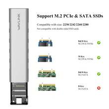 M.2 NVMe And SATA SSD Enclosure,USB 3.1 Gen 2(10Gbps) To NVMe PCI-E And SATA SSD Case Aluminum,Supports UASP Trim For M-Key/B+M Key SSDs 2230/2242/2260/2280 (Up To 8TB) - Light Grey - View 2