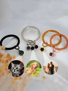 1 pieza Llavero personalizado con proyección de 1-3 fotos, llavero personalizado con múltiples fotos, llavero con foto familiar, llavero con proyección de foto para mujer, llavero personalizable simple con foto, llavero personalizado familiar, regalo personalizado de llavero para familiares - Multicolor - Ver 5