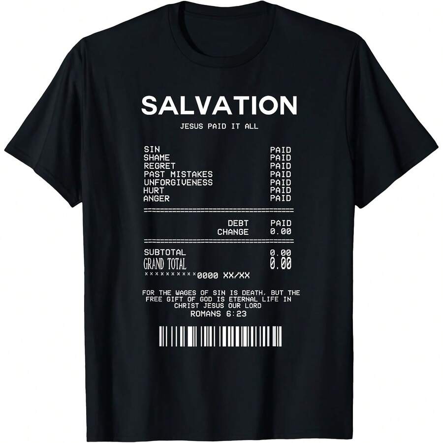 Jesus Paid For Everything - Christian Tee - 黑色 - 查看 1