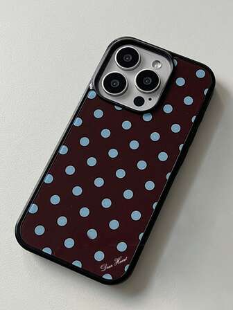 Cute Minimalist Black Polka Dot Pattern Fashion Phone Case For 12/13/14/15/16/17 Pro Max/14/15/16 Plus/17 Air/17 Pro/11, Fashionable Contrasting Color Design, Shock-Resistant Black Frame, Ideal Birthday Gift For Friends Or Women Spring Anniversary