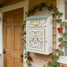 Mailbox Wall Mount Mailboxes For Outside Vintage Mail Boxes For House Outside Metal Drop Box Antique Style Nostalgic Charm Home Decorative Flower Pattern - FlowerWhite - View 4