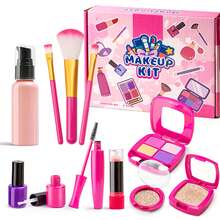 11pcs/Set Realistic Children's Pretend Makeup Toy Set, Including 3pcs Makeup Brushes, 2pcs Nail Polish, 1pc Lotion Bottle, 1pc Lipstick, 1pc 4-Color Eyeshadow, 1pc Square Eyeshadow, 1pc Round Eyeshadow, 1pc Mascara, Suitable For Kids Makeup Play, Simulating Mom's Makeup Scene, Great Birthday Gift For Little Girls - Multicolor - View 12