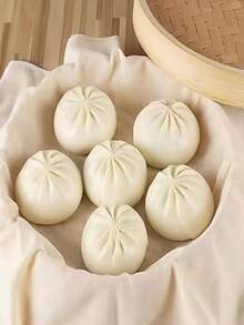 3pcs Round Cotton Cloth, For Steaming Buns, Non-Stick Steamer Liners, Household Use - Multicolor - View 3