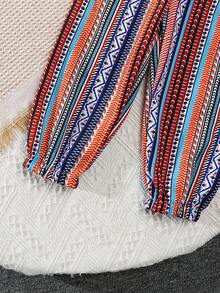 2件套幼儿男童条纹印花Polo领T恤+柔软印花长裤套装