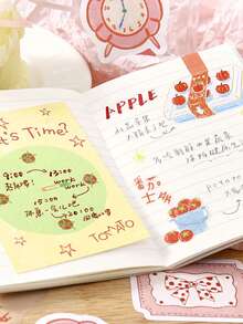 1 Packung Scrapbooking Zubehör, dekorative Notizblöcke, witzige Obst-Serie, geeignet als Geschenk, für Büro, Zuhause, Markierungen, Etiketten, Klassenzimmer, Unterhaltungsspielzeug, Studentenplaner, kreative vintage Dekorations-Aufkleber für DIY - Verschiedenfarbig - Übersicht 8