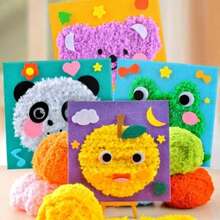 Kids DIY Sewing Kit, Cartoon Animal Line Sewing Patterns, Simple DIY Project, Animals, Fruits, Learn To Sew Toys, Birthday Gift, Suitable For Boys And Girls - Cartoon Animal Yarn Drawing - View 1