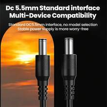 Type-C 转 DC 电源升压线 5V 升压线 14 适配器 USB-C 转 DC 插孔连接器 快速充电 适用于 WiFi 路由器 电视盒 - 黑色 - 查看 3