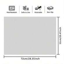 1pc Large Oval Stovetop Protector Mat & Heat-Resistant Pad - Grey Wood Grain Stove Cover With Rounded Corners, 52x72cm/20.5x28.3in, Sturdy Stove Top For / Use, Decorative - Kiểu 1 - Xem 3