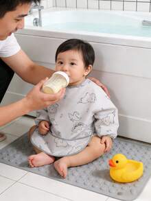 Baby Bib Feeding Coverall - Apron, Suspender, Bib And Adjustable Waistband, Cartoon Print, Unisex - Multicolor - View 8