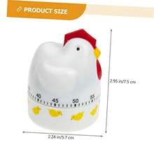 Cabilock 5 Piezas Temporizador de Cocina recordatorio de de cocción temporizadores de Cocina gallina Egg Timer de horneado mecanico es de Pollo - coloressurtidos - Ver 3
