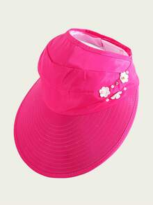 1顶轻便透气可折叠遮阳帽，饰有花朵和珍珠，适合青少年户外活动、日常穿着和运动。 - 1PC - 查看 10