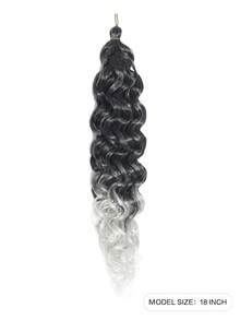 海洋波浪钩编波浪假发 18/24 英寸 1 包 黑色混灰色夏威夷卷曲编发，女神辫钩编假发 - 彩色 - 查看 2