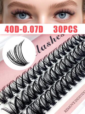 Miss Wink 30Pcs 40D Self-Adhesive Eyelashes, Super Dense, Soft & Lightweight, Reusable, Natural & Realistic, Waterproof Mink Lashes