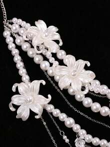 1pc Fashionable Luxurious Casual Elegant Exquisite Unique Lightweight Versatile Butterfly Flower Pearl Multi-Layer Tassel Waist Chain Jewelry For Women - Multicolor - View 8